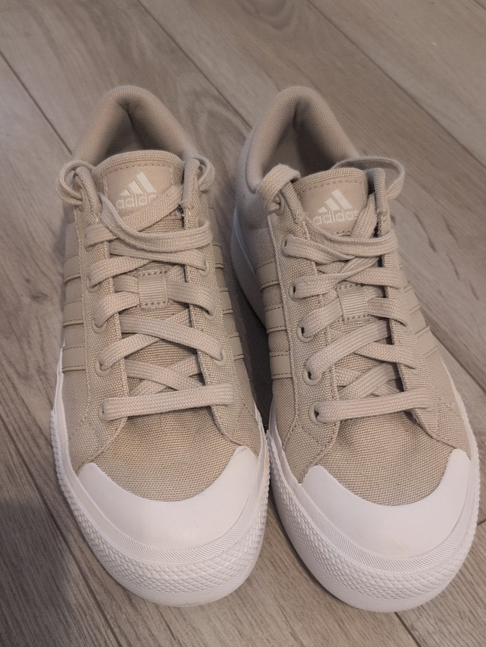 Adidas women's Beige Low-Top Canvas Sneakers